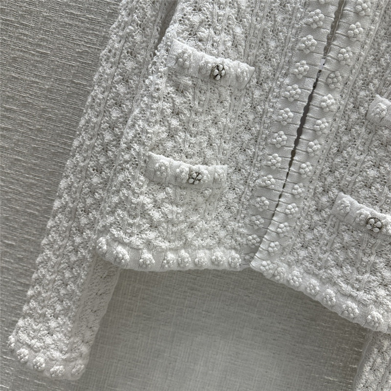 Ch**el heavy craft hollow embossed braided cardigan