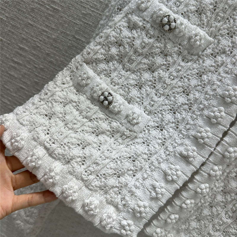 Ch**el heavy craft hollow embossed braided cardigan