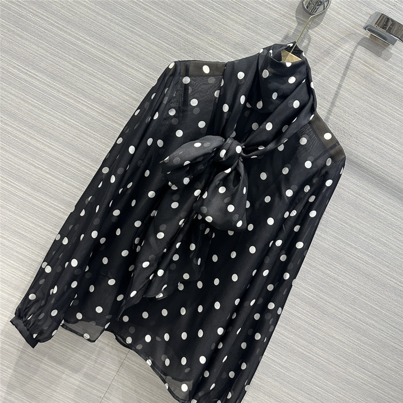 Y51 polka dot silk shirt