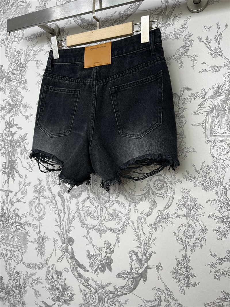 A1exa*der wang new distressed denim shorts