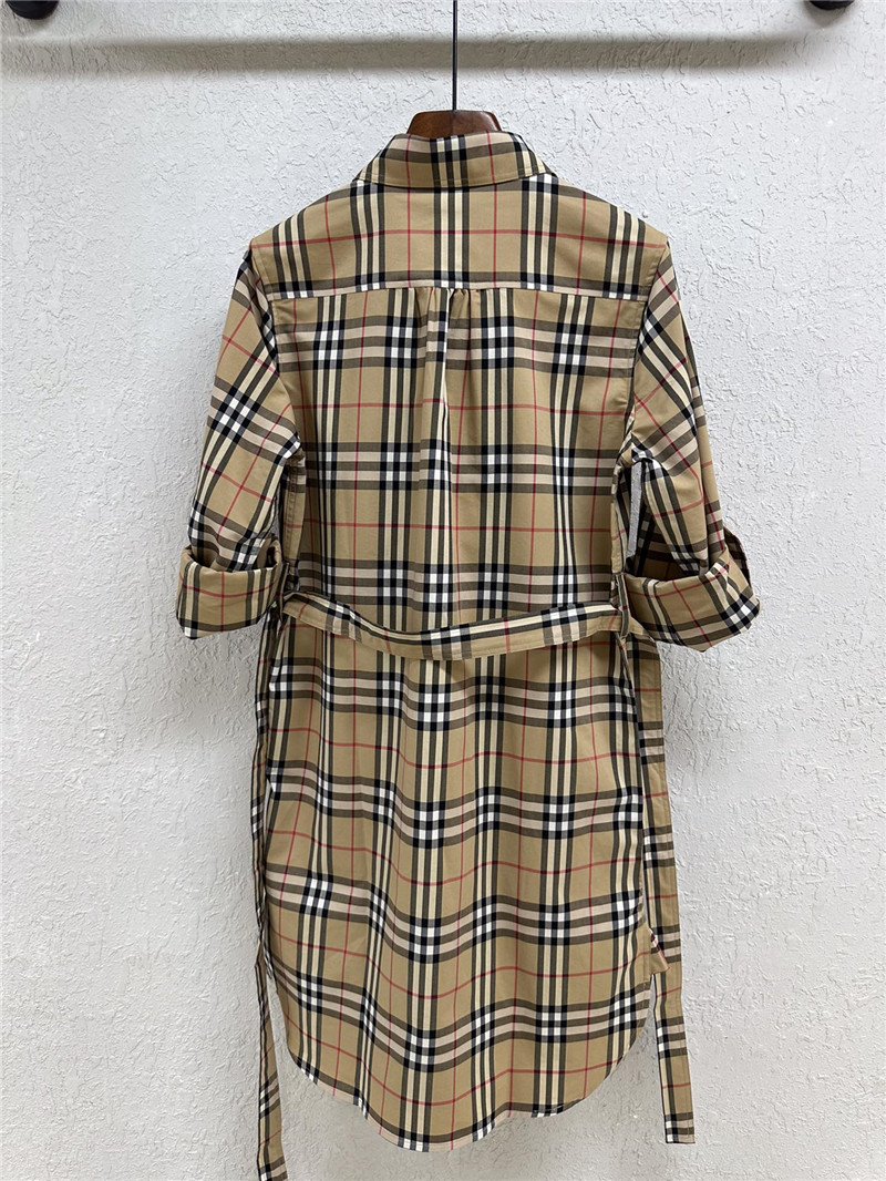 Bv*b*rry checked cotton tie-waist shirt dress