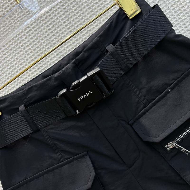 Pra*a workwear fan buckle high waist a-line shorts