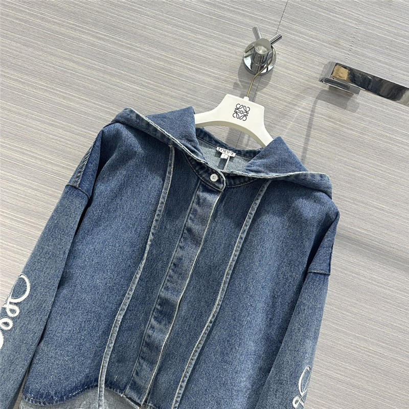 L0ew* salt girl retro washed denim jacket