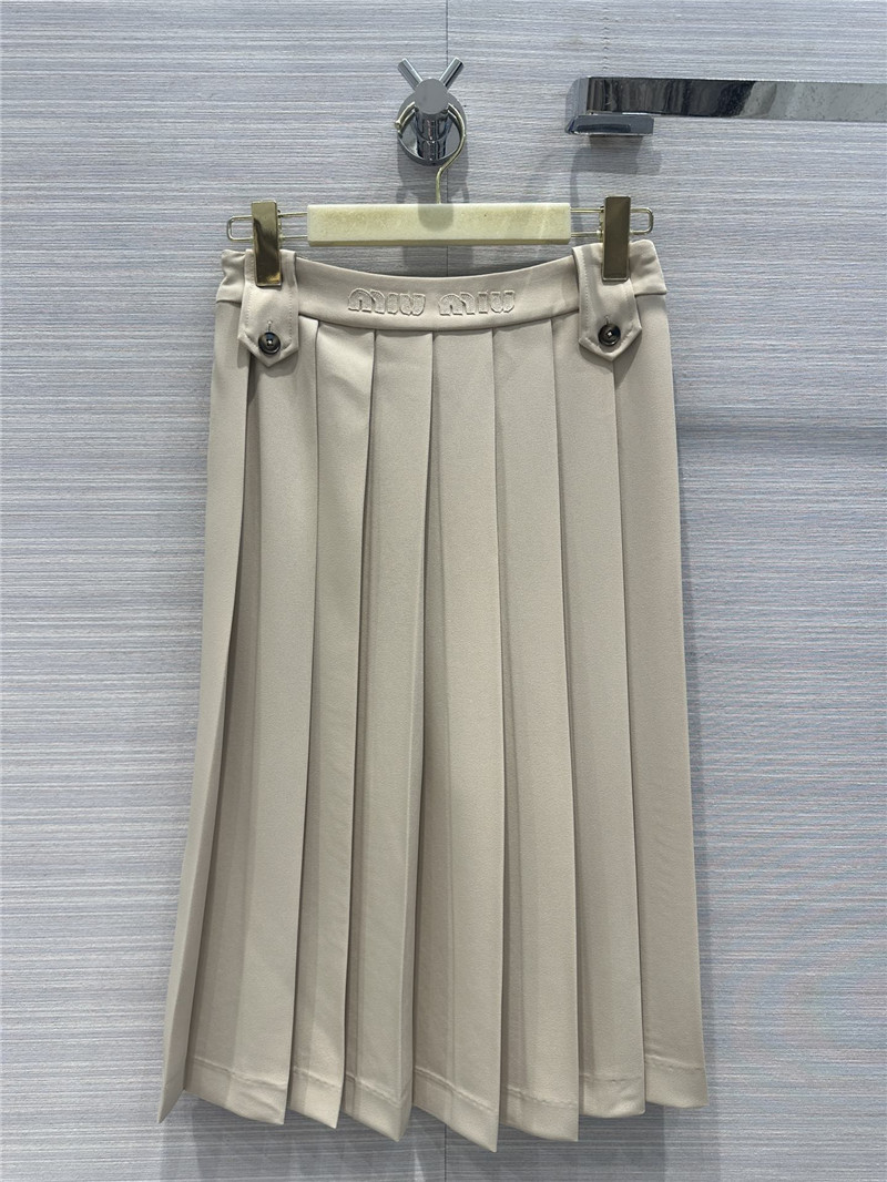 M1um1u retro british preppy mid-length pleated skirt