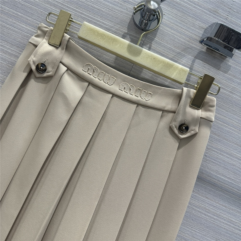 M1um1u retro british preppy mid-length pleated skirt