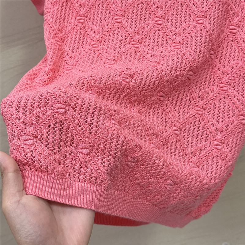 Ch**el pink short sleeve crew neck top