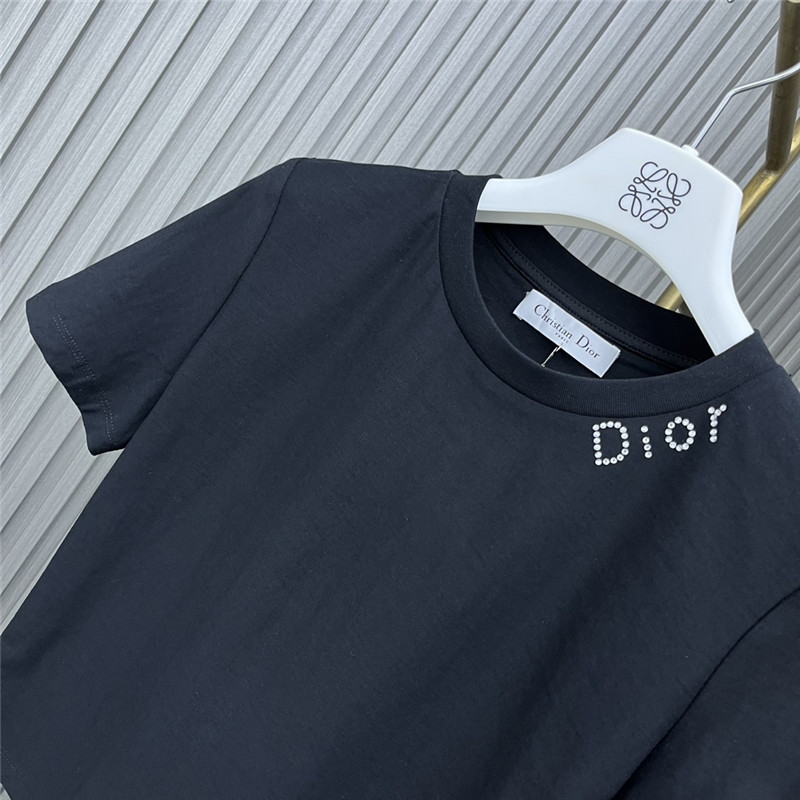 D10r round neck rhinestone t-shirt