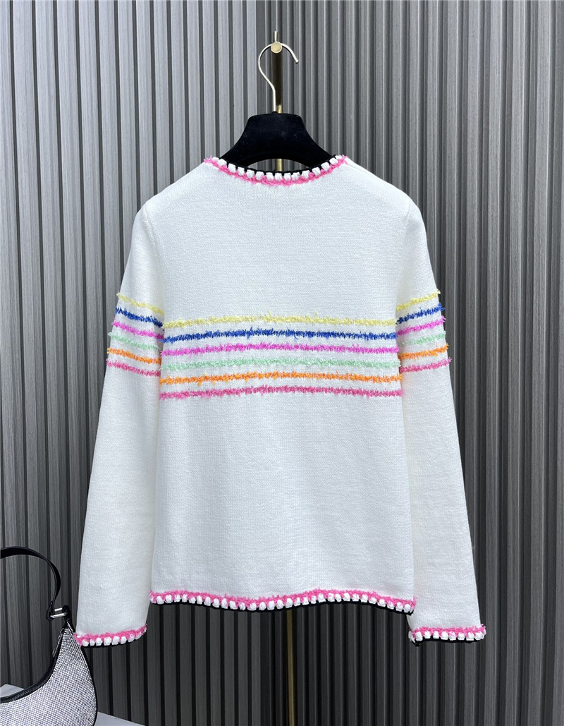 Ch**el rainbow striped knitted cardigan