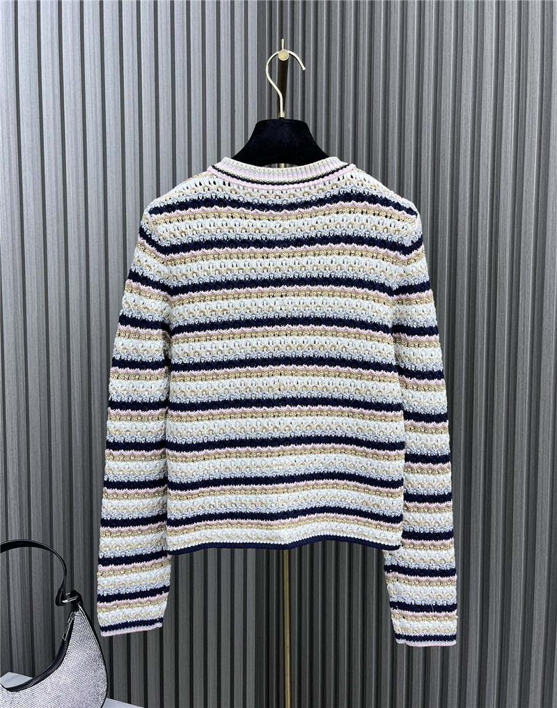 Ch**el contrast striped knitted cardigan