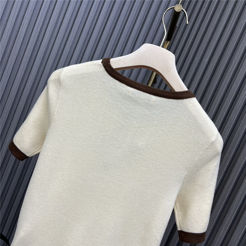 M1um1u letter crochet knitted short sleeves
