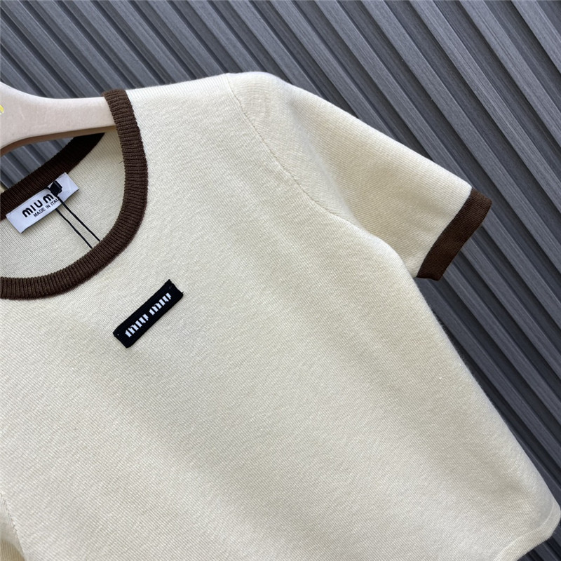 M1um1u letter crochet knitted short sleeves