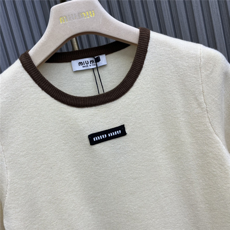 M1um1u letter crochet knitted short sleeves