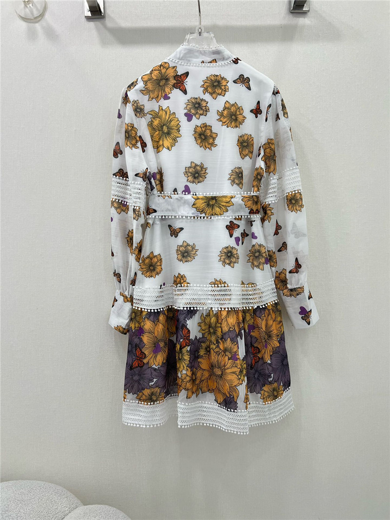 zimm printed patchwork belted slim dress