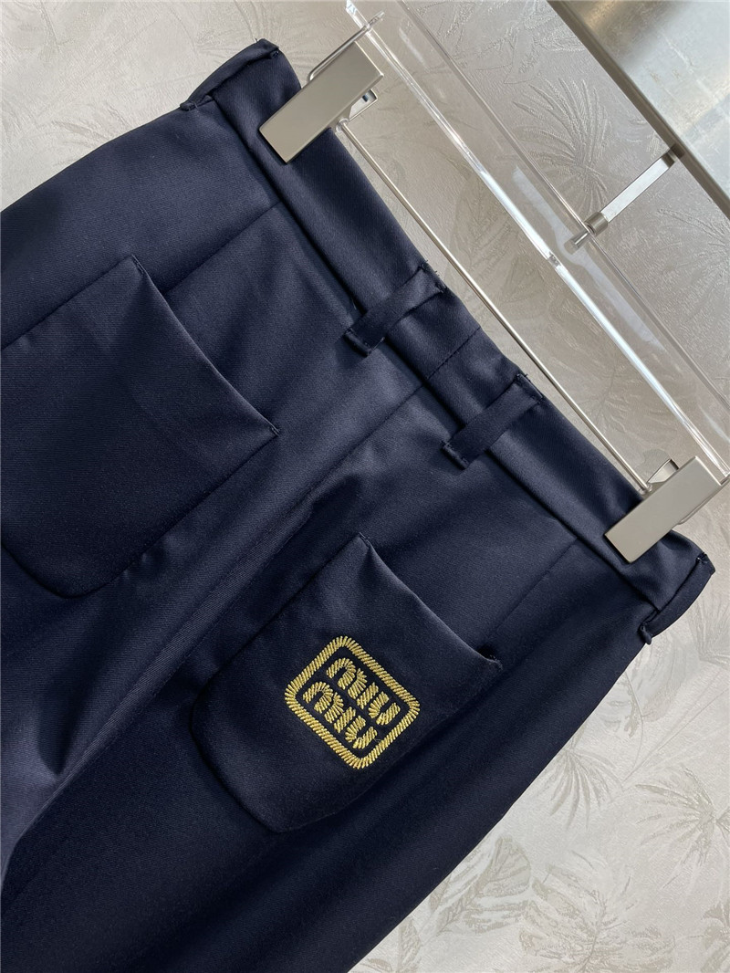 M1um1u badge embroidered chapter suit pants