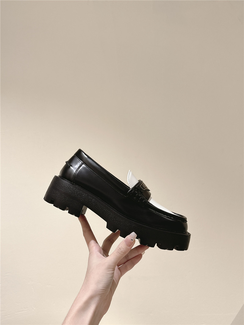 D10r open edge beaded patent leather mary jane loafers