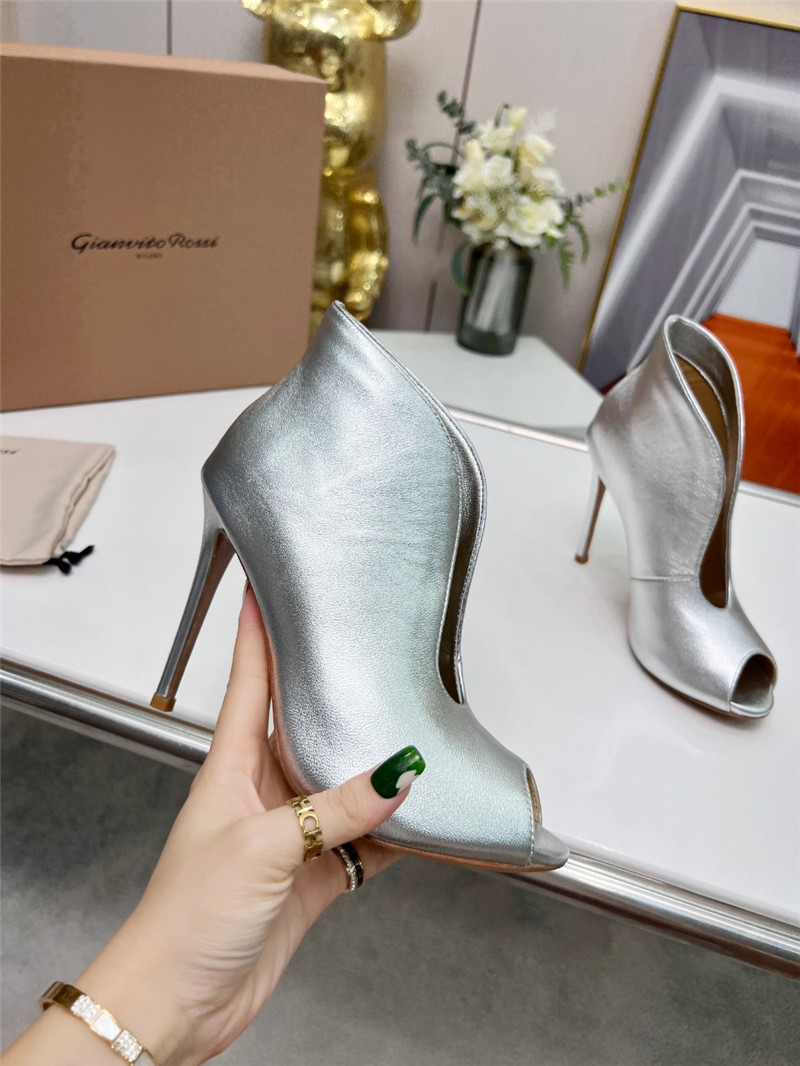 gianvito rossi fish mouth high heel ankle boots