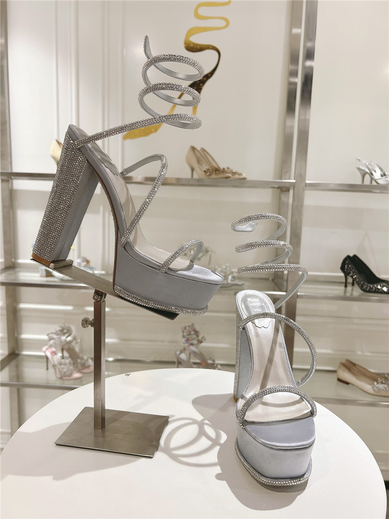 rene caovilla crystal high heel sandals