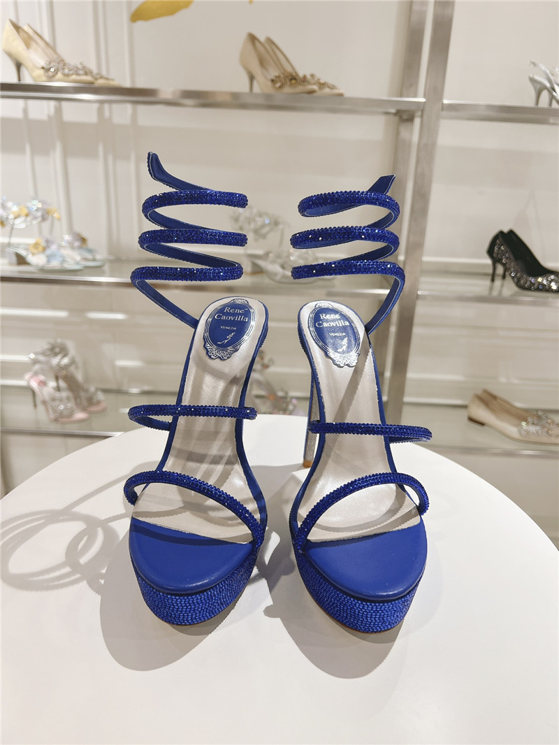rene caovilla crystal high heel sandals