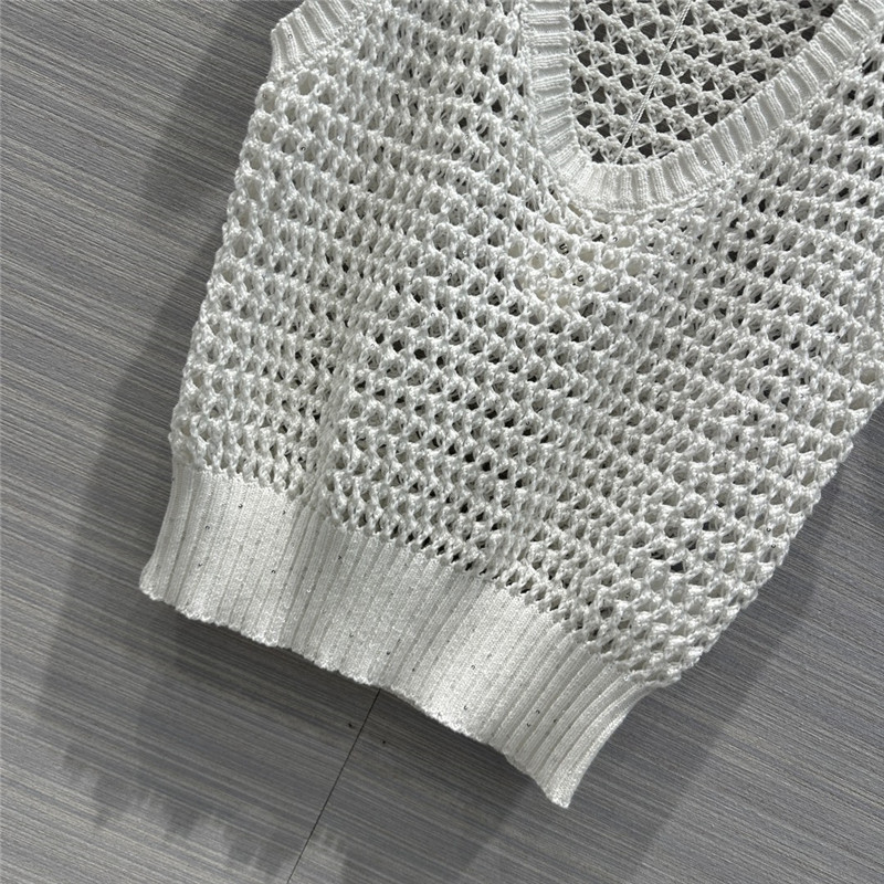 BC sequined cotton yarn round neck vest