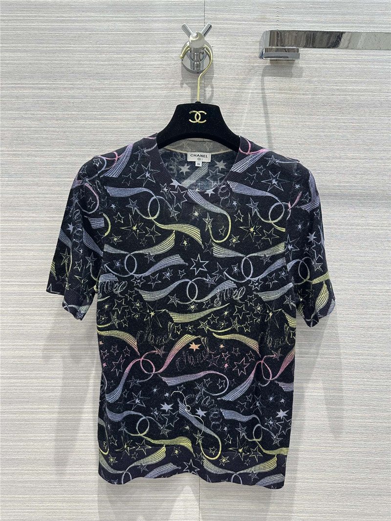 Ch**el painted graffiti print short-sleeved top