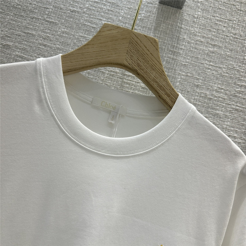 Chloé floral logo embroidered short-sleeved T-shirt