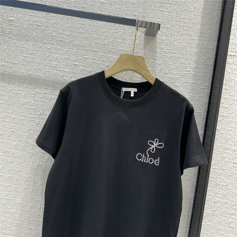 Chloé floral logo embroidered short-sleeved T-shirt