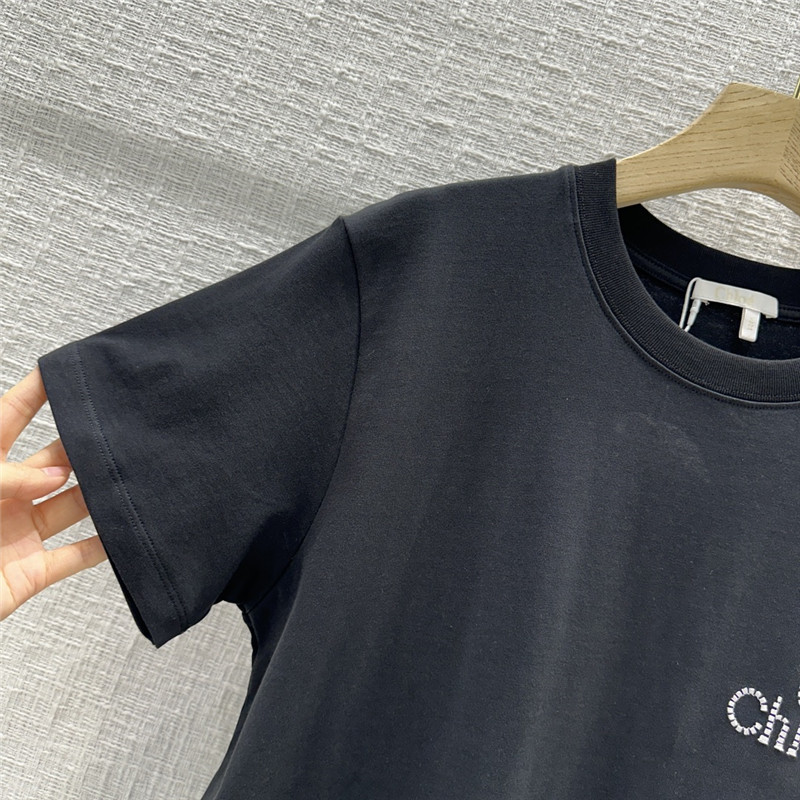 Chloé floral logo embroidered short-sleeved T-shirt