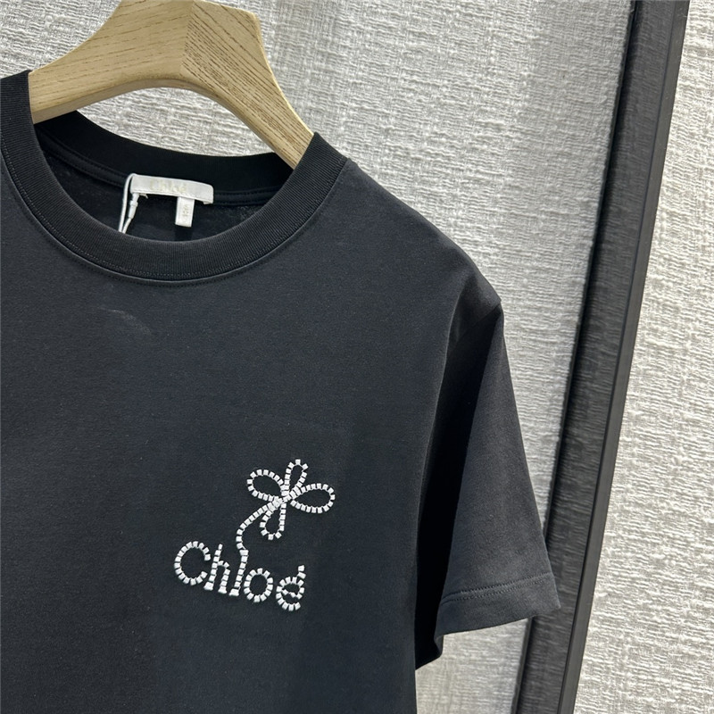Chloé floral logo embroidered short-sleeved T-shirt