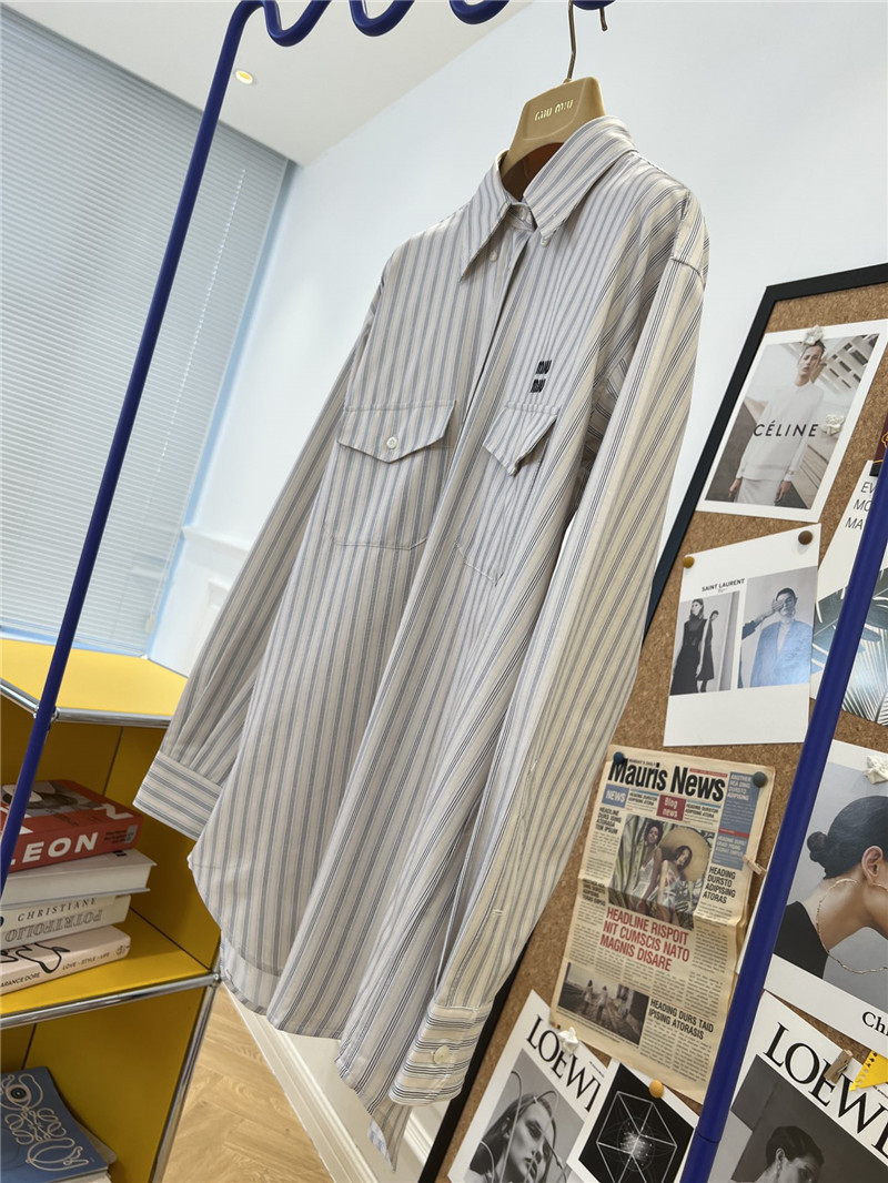 M1um1u new oversize striped shirt