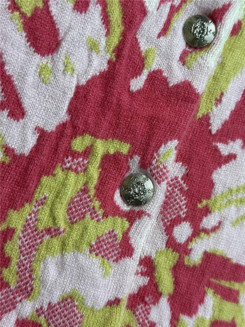 Ch**el logo floral sequins cardigan in white