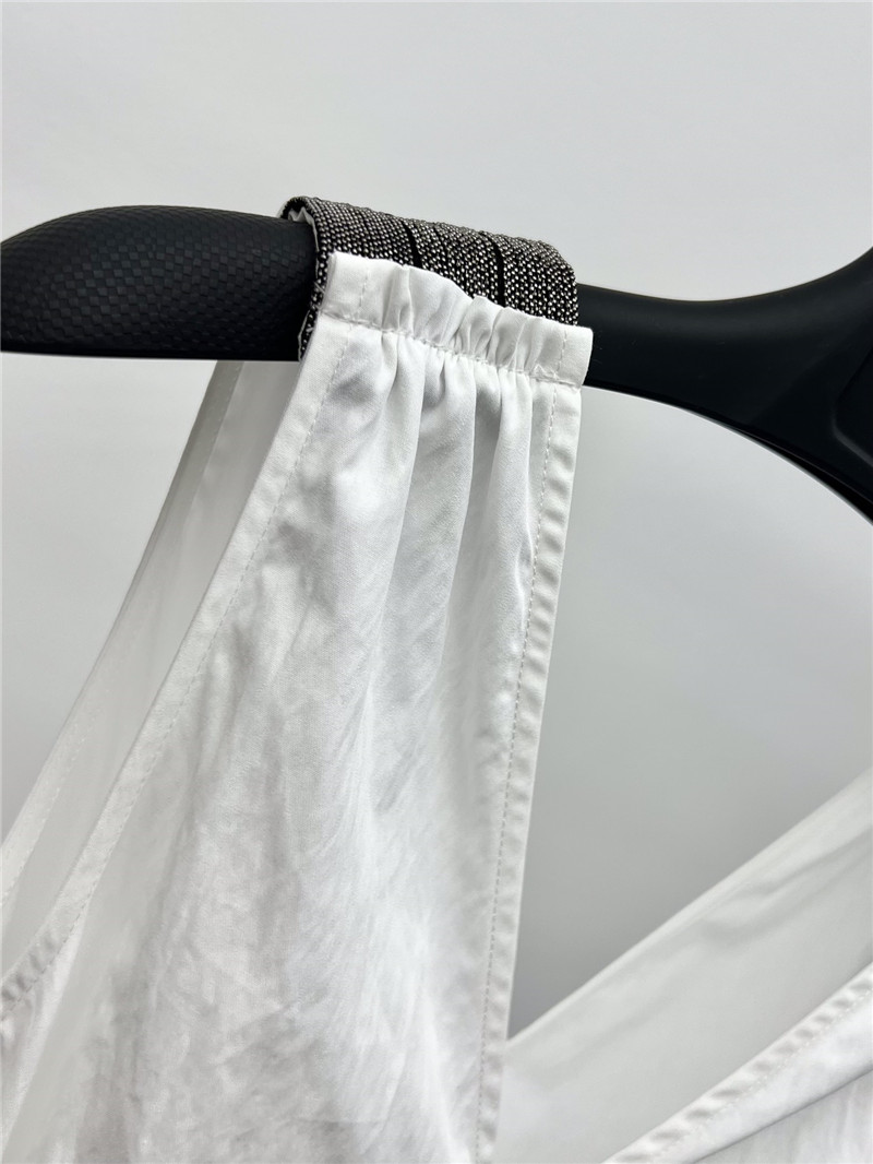 BC V-neck waisted white dress