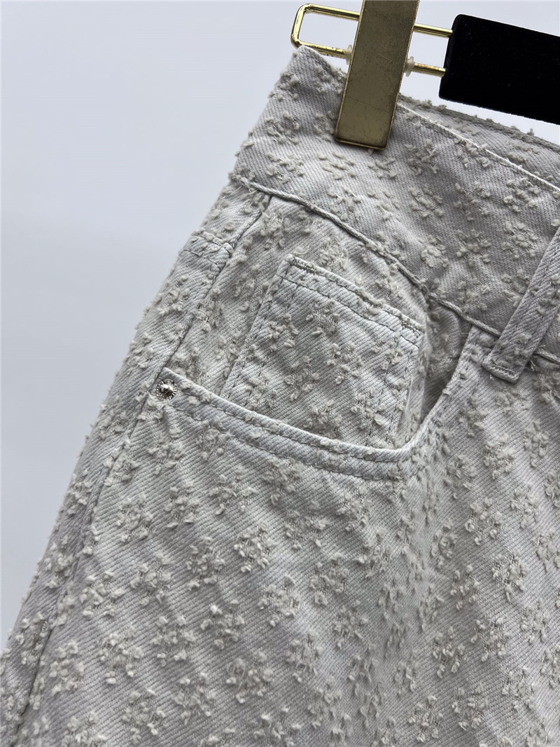 Ch**el jacquard wide leg jeans