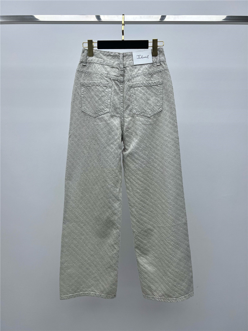 Ch**el jacquard wide leg jeans