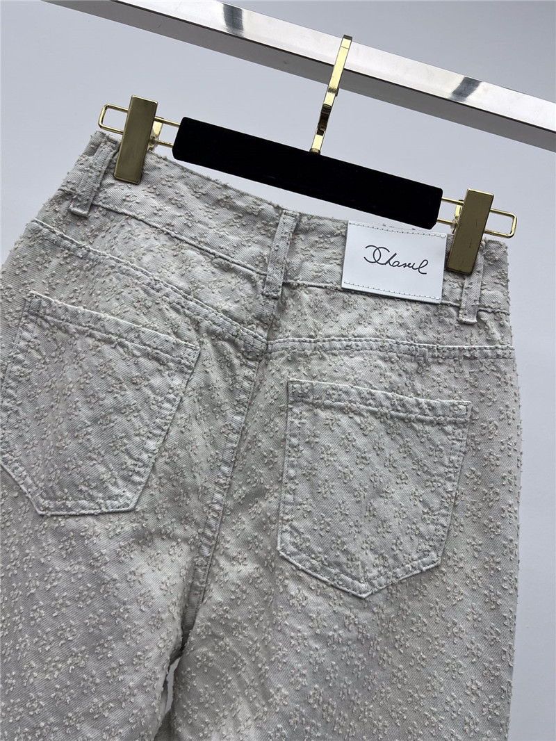 Ch**el jacquard wide leg jeans