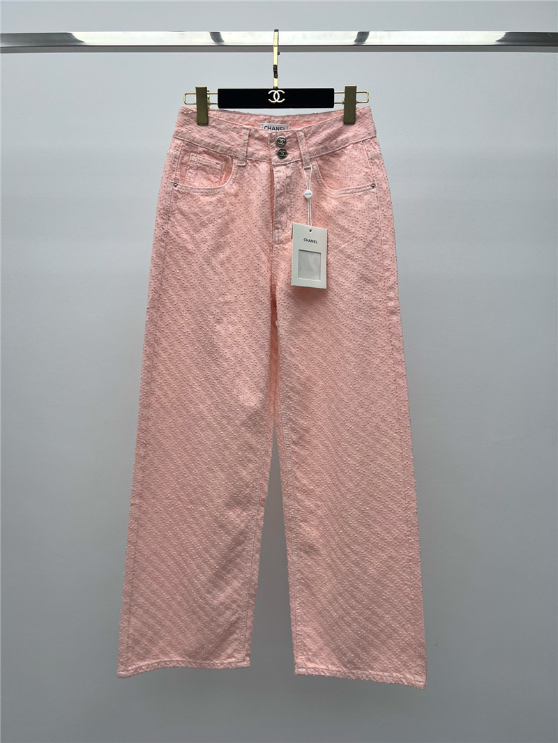 Ch**el jacquard wide leg jeans