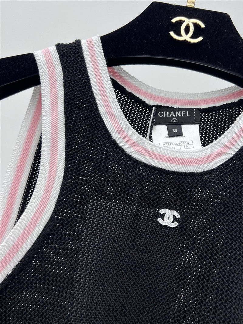 Ch**el mesh hollow knitted vest
