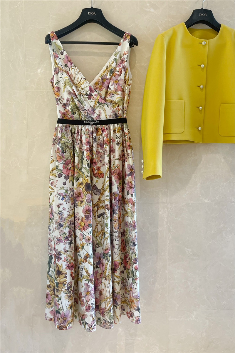 D10r v-neck vest print dress