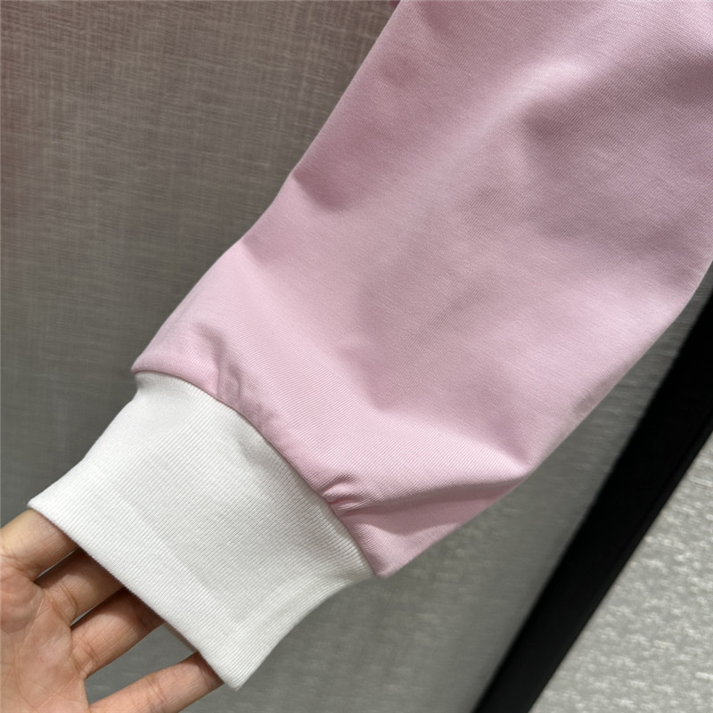 Pra*a contrast color polo short long sleeve top