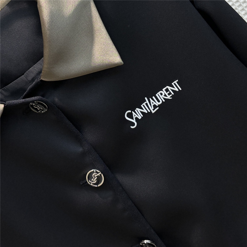 Y51 contrasting small lapel satin jacket