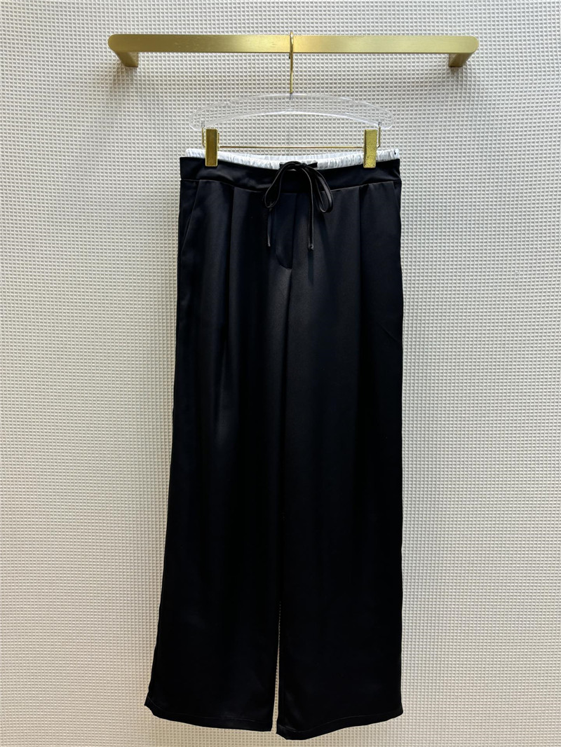 Y51 double-layered waistband ice silk wide-leg pants