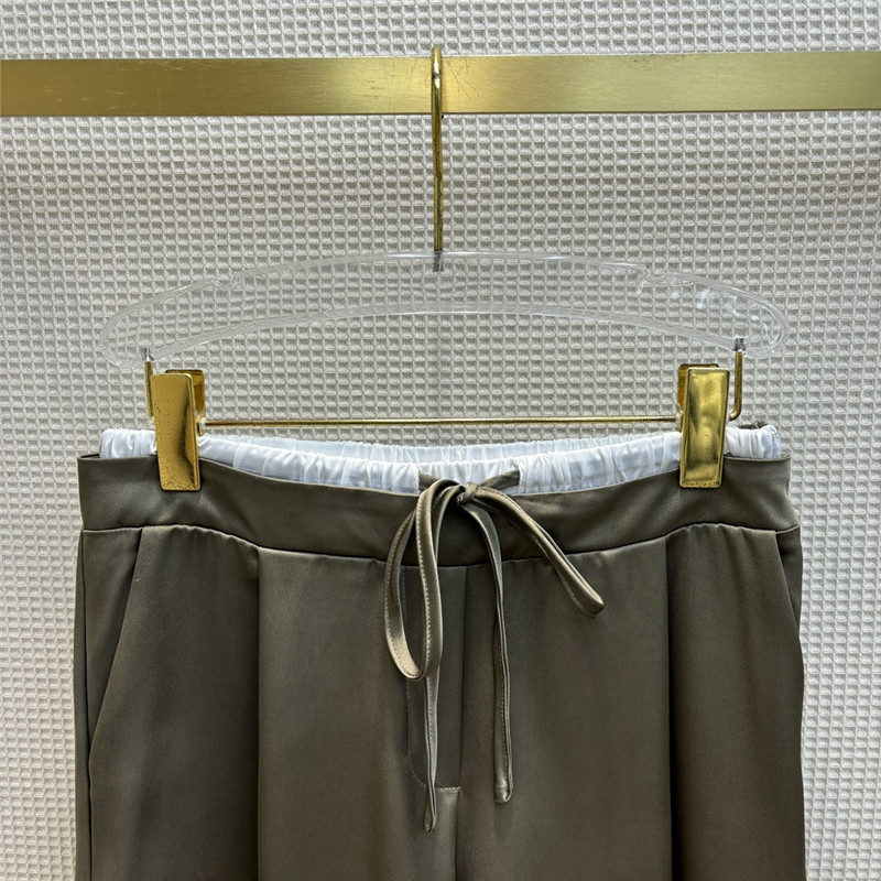 Y51 double-layered waistband ice silk wide-leg pants