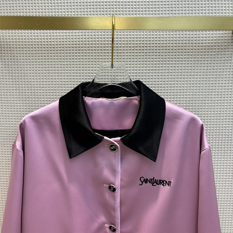 Y51 contrasting small lapel satin jacket