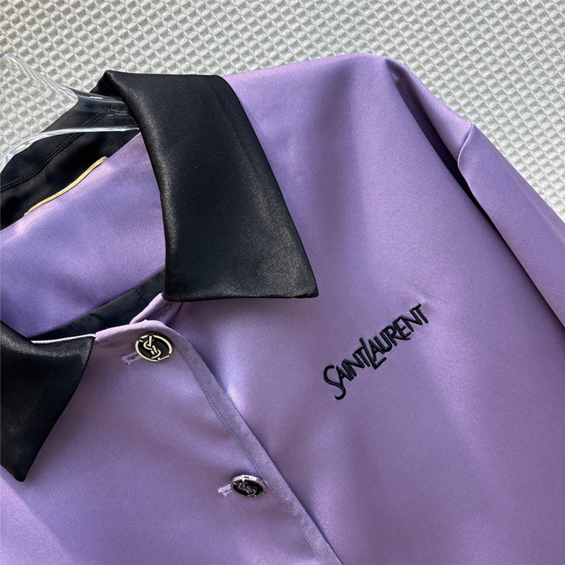 Y51 contrasting small lapel satin jacket