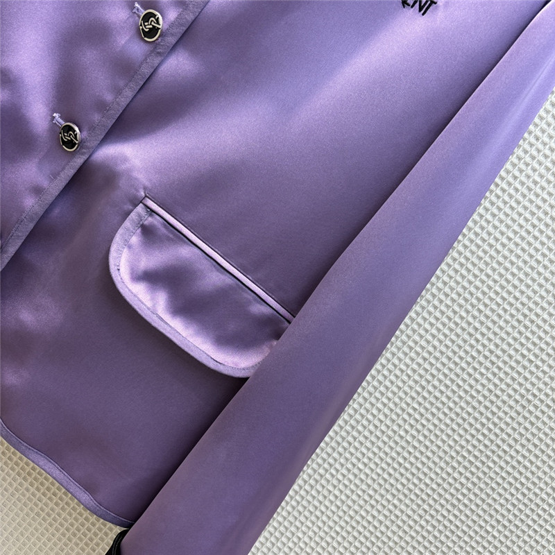 Y51 contrasting small lapel satin jacket