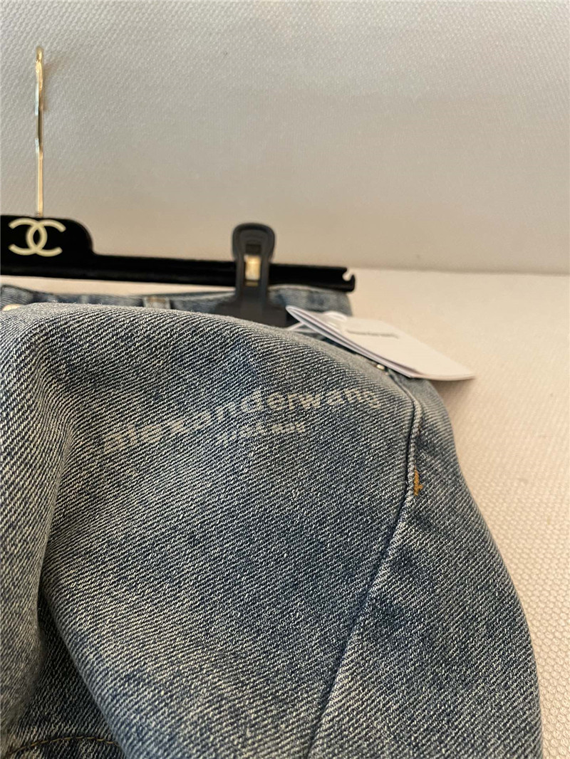 A1exa*der wang new small letter laser burnt denim shorts