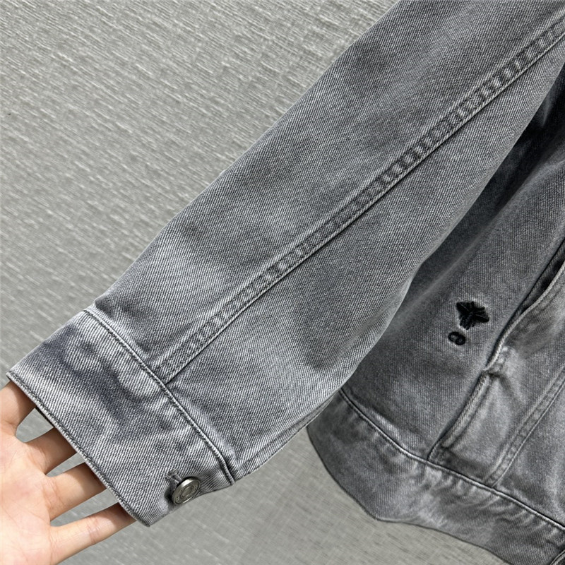 D10r eiffel tower printed washed denim jacket