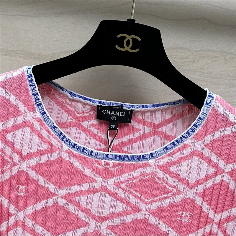 Ch**el celebrity style letter crocheted short-sleeved top
