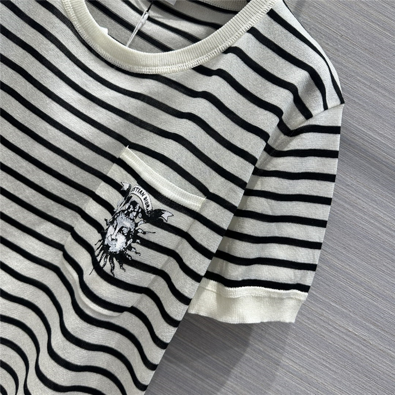 D10r navy striped linen t-shirt