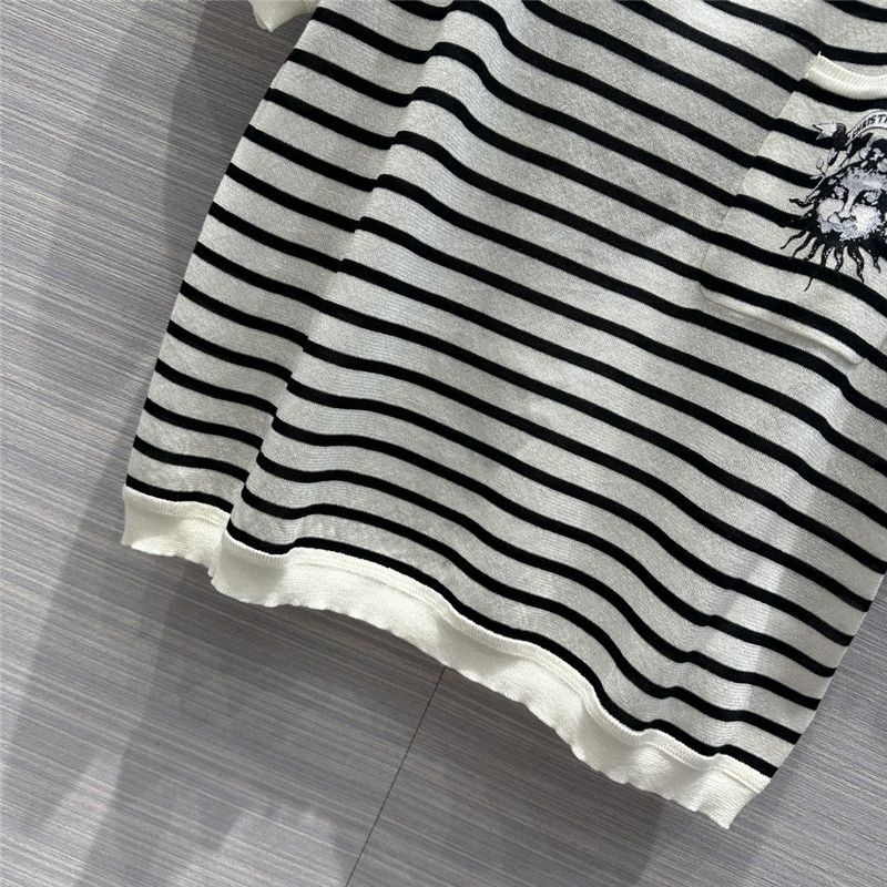 D10r navy striped linen t-shirt