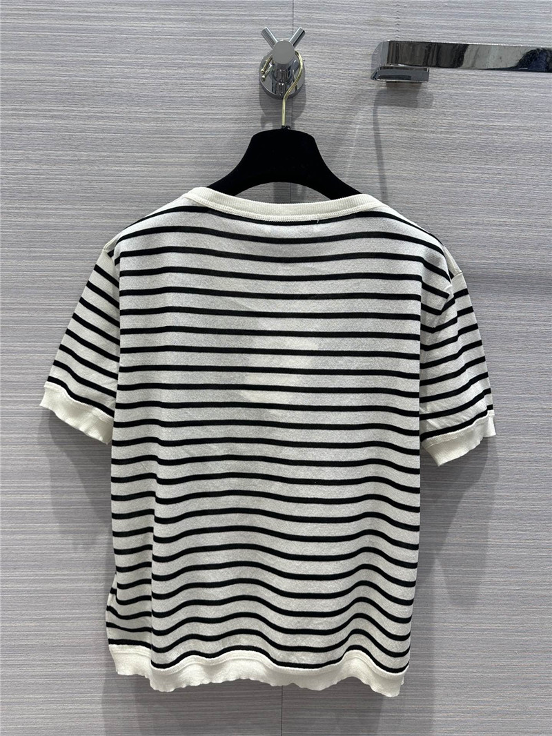 D10r navy striped linen t-shirt